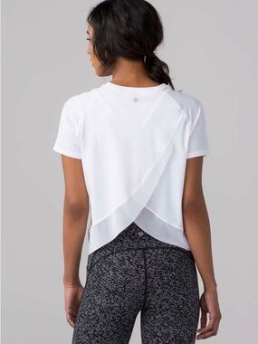 lululemon Athletica Quick Pace White Short-Sleeve